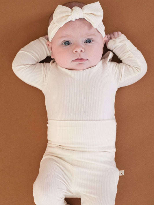 Bamboo Long Sleeve Bodysuit - Ivory Clothing Kiin ®