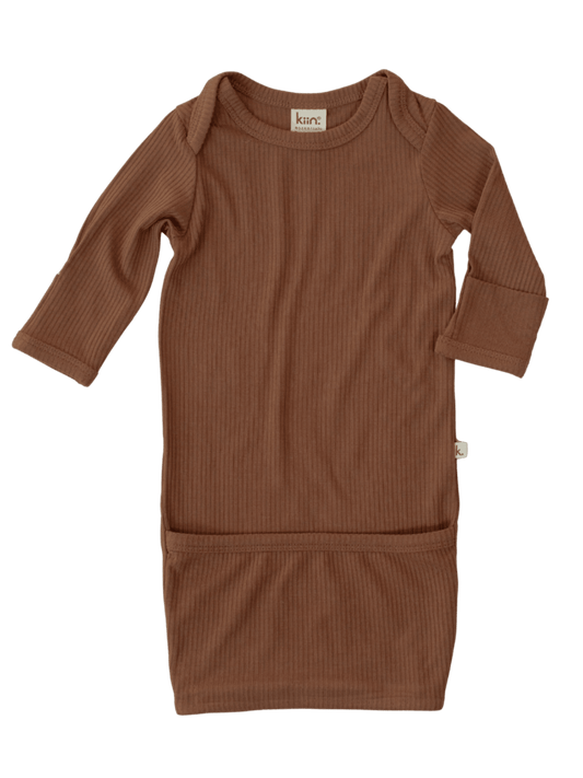 Bamboo Newborn Gown - Chocolate Clothing Kiin ®