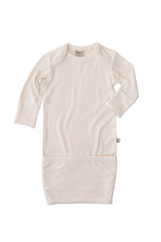 Bamboo Newborn Gown - Ivory Clothing Kiin ®