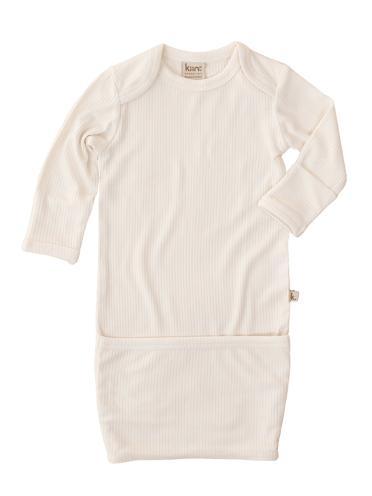 Bamboo Newborn Gown - Ivory Clothing Kiin ®