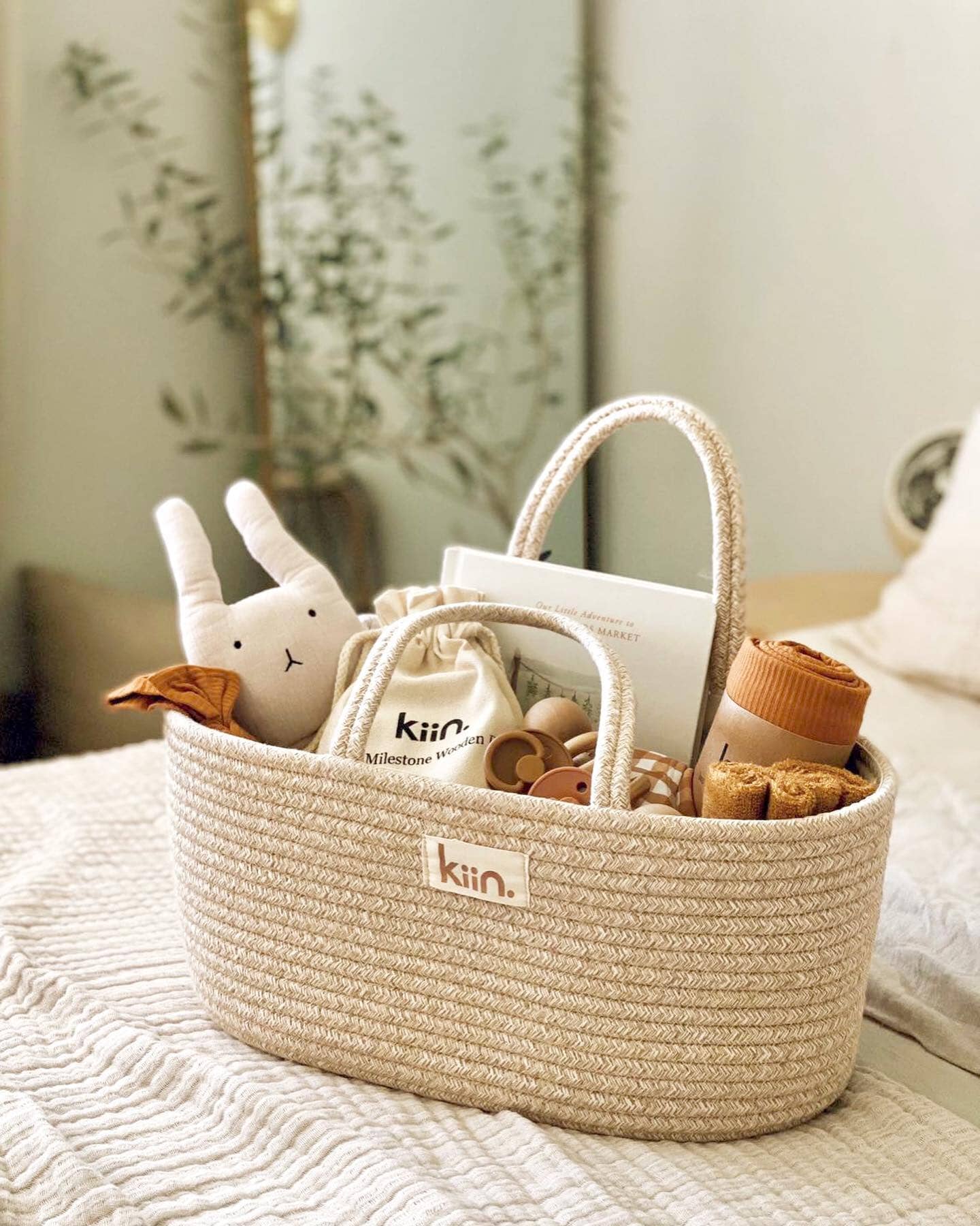 Cotton Rope Nappy Caddy Organiser Baby Baskets Kiin Baby
