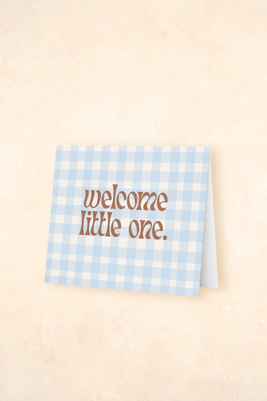 Greeting Card Gifts Kiin ® Welcome Little One (Blue Gingham)