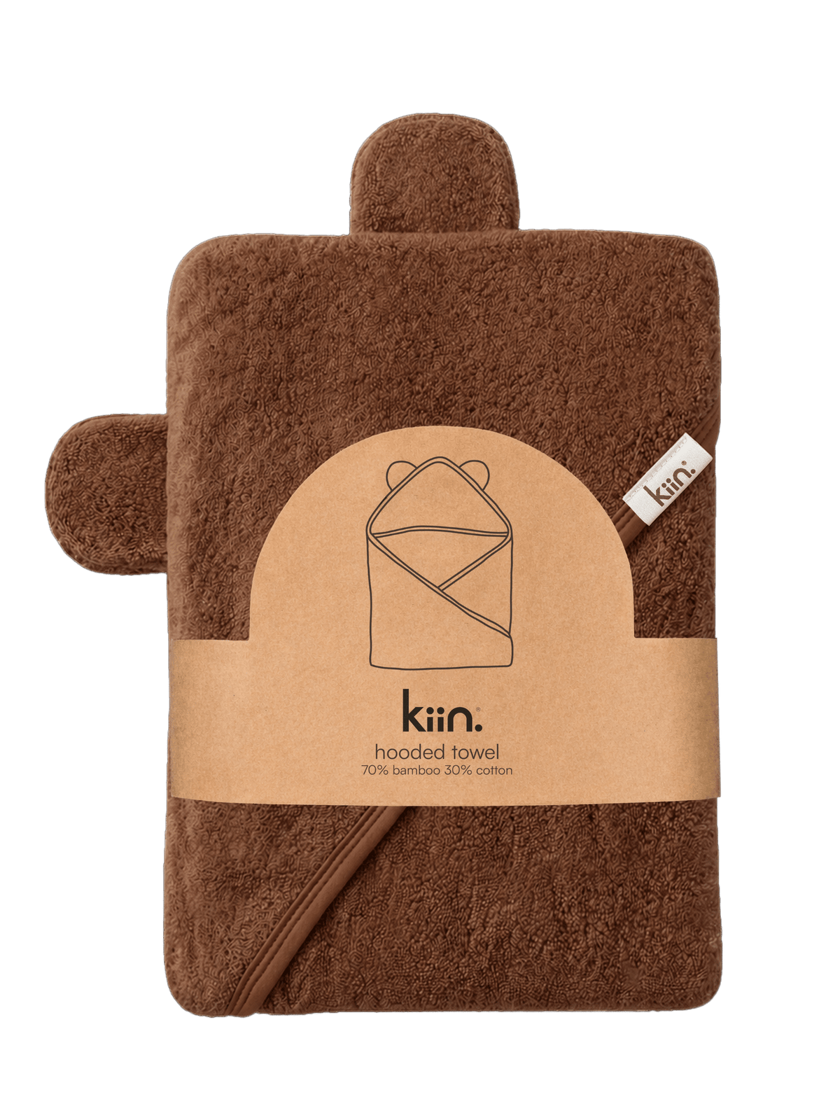 Hooded Towel - Chocolate Towels + Wash Cloths Kiin ®