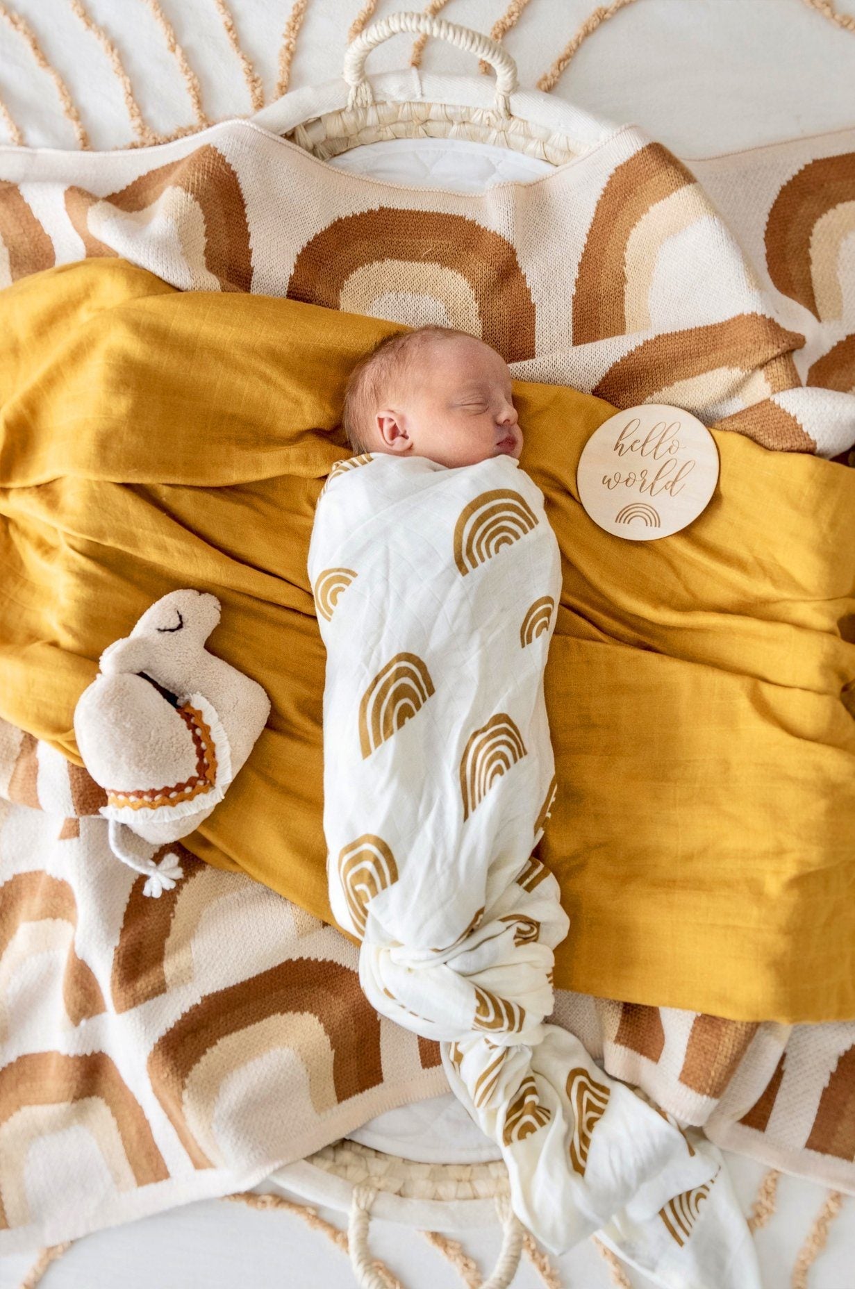 Organic Cotton Knitted Rainbow Blanket Blanket Kiin Baby