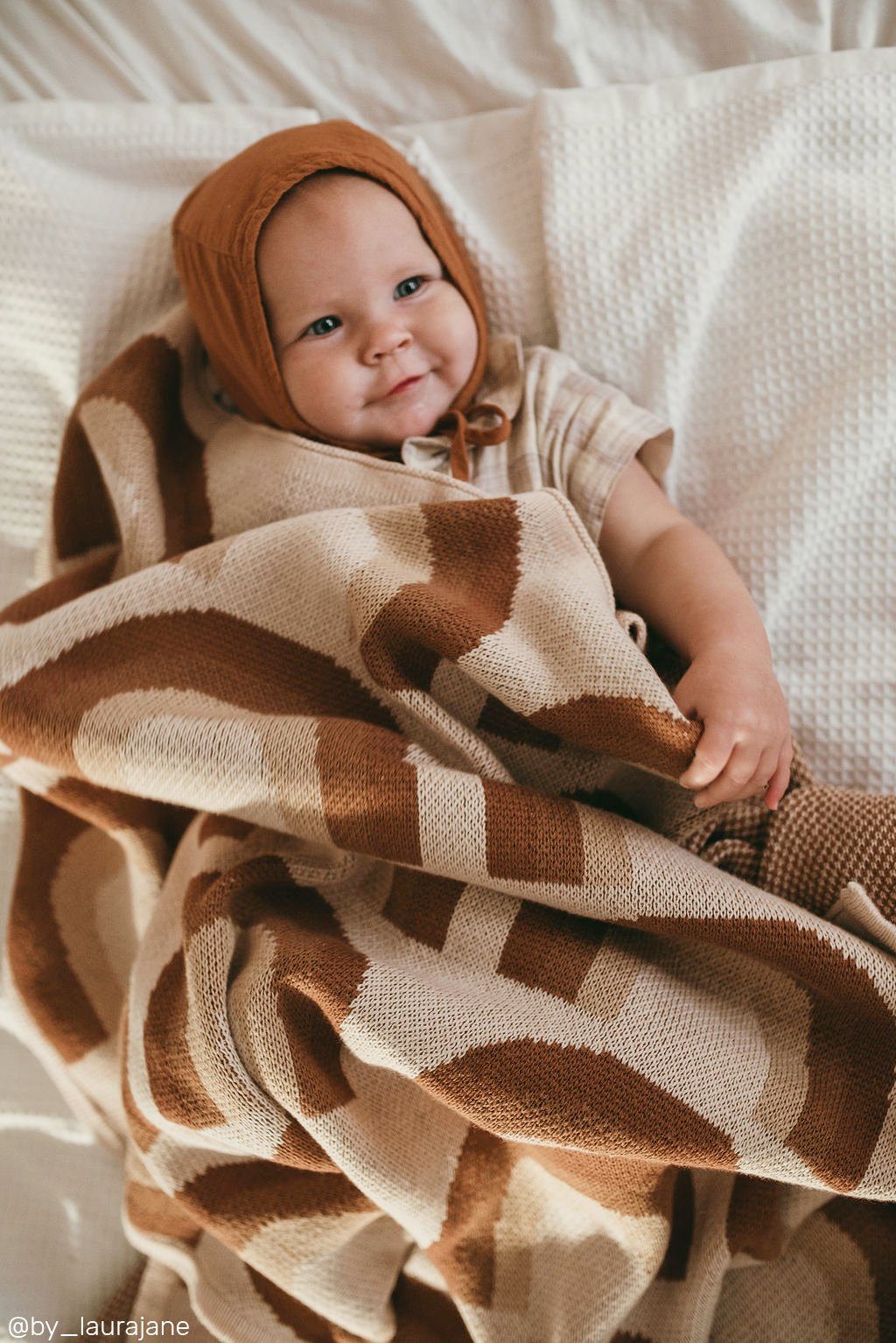 Organic Cotton Knitted Rainbow Blanket Blanket Kiin Baby