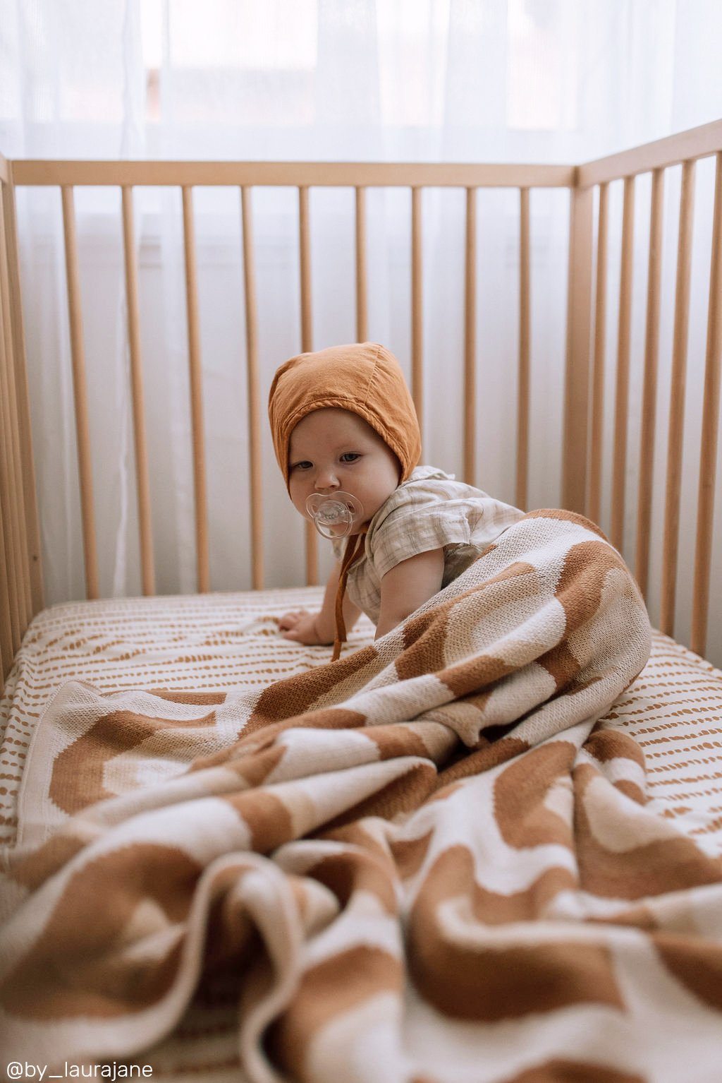 Organic Cotton Knitted Rainbow Blanket Blanket Kiin Baby