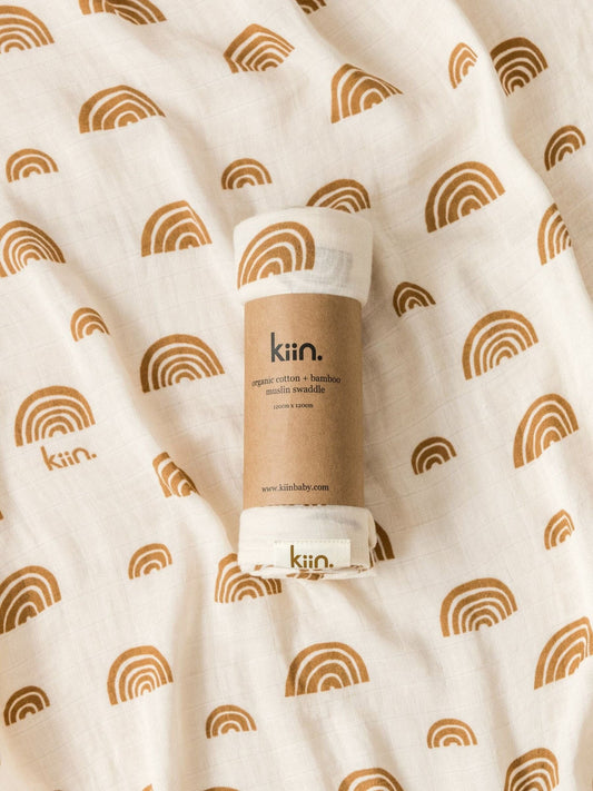 Organic Muslin Swaddle - Rainbow Swaddles Kiin ®