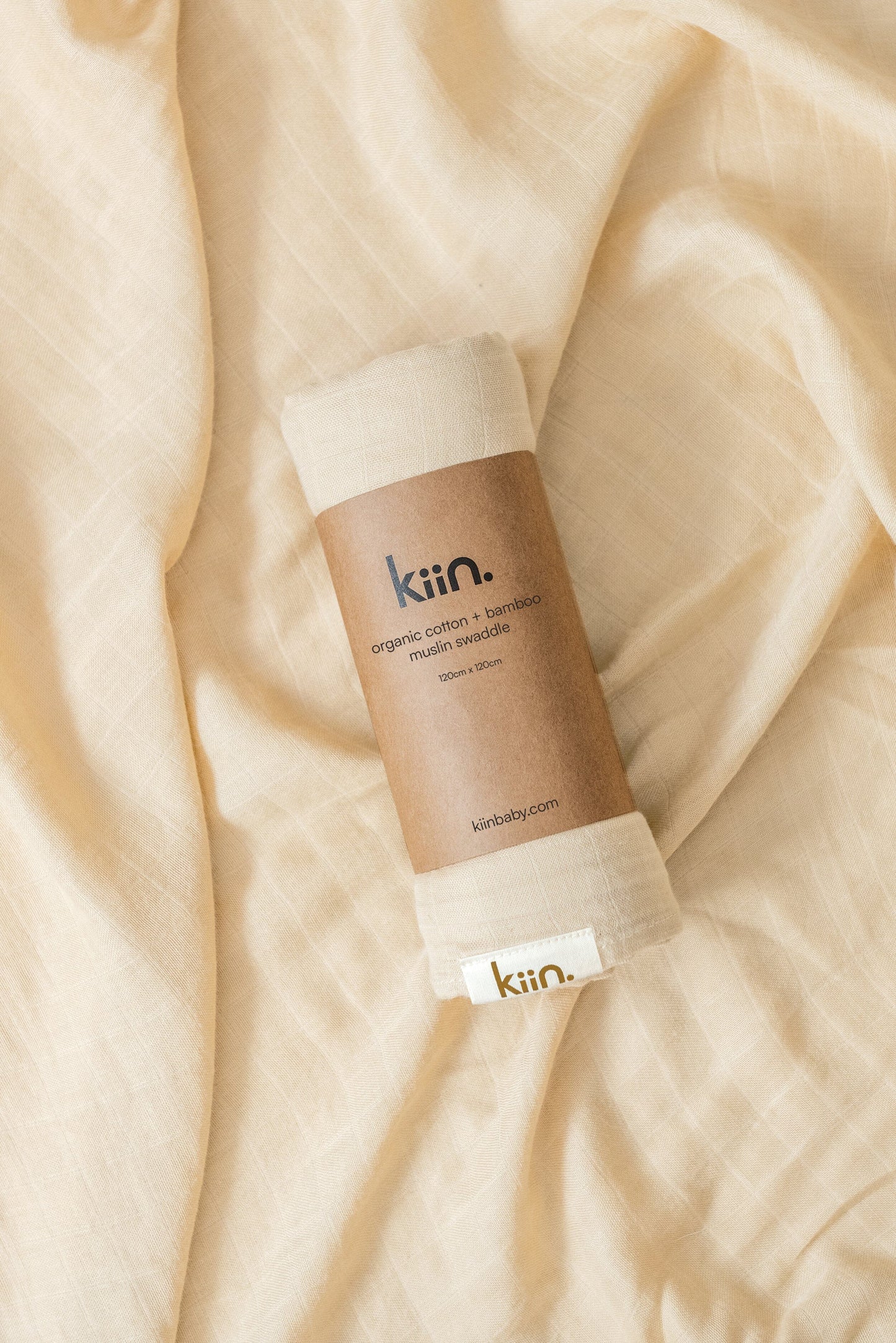 Organic muslin baby swaddle in oat
soft newborn essential and baby shower gift.
Breathable organic cotton bamboo swaddle for hospital bags and newborn sleep.