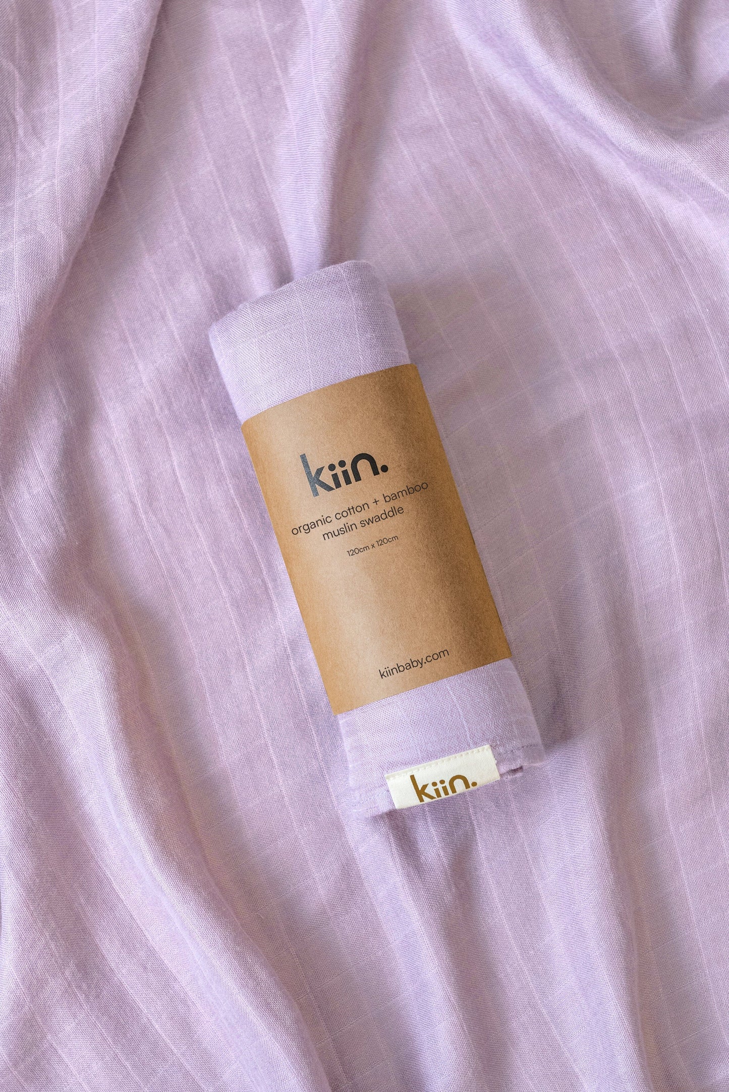 Organic muslin baby swaddle in lilac
soft newborn essential and baby shower gift.
Breathable organic cotton bamboo swaddle for hospital bags and newborn sleep.