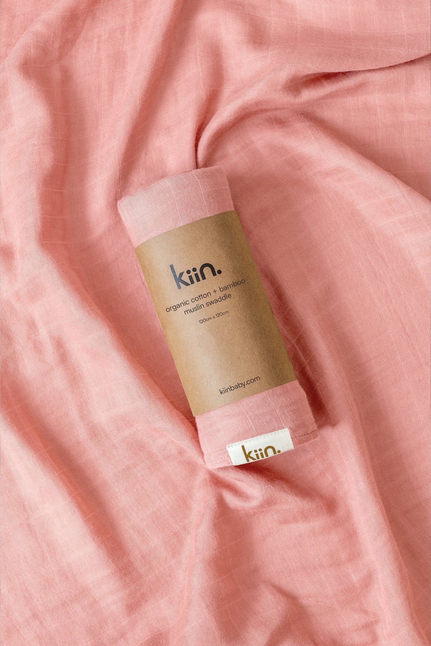Organic muslin baby swaddle in peony pink
soft newborn essential and baby shower gift.
Breathable organic cotton bamboo swaddle for hospital bags and newborn sleep.