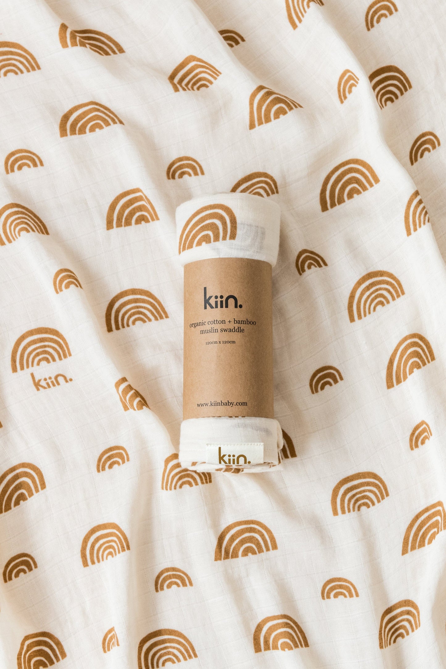 Organic Swaddle Swaddles Kiin ® Rainbow Ivory Umber