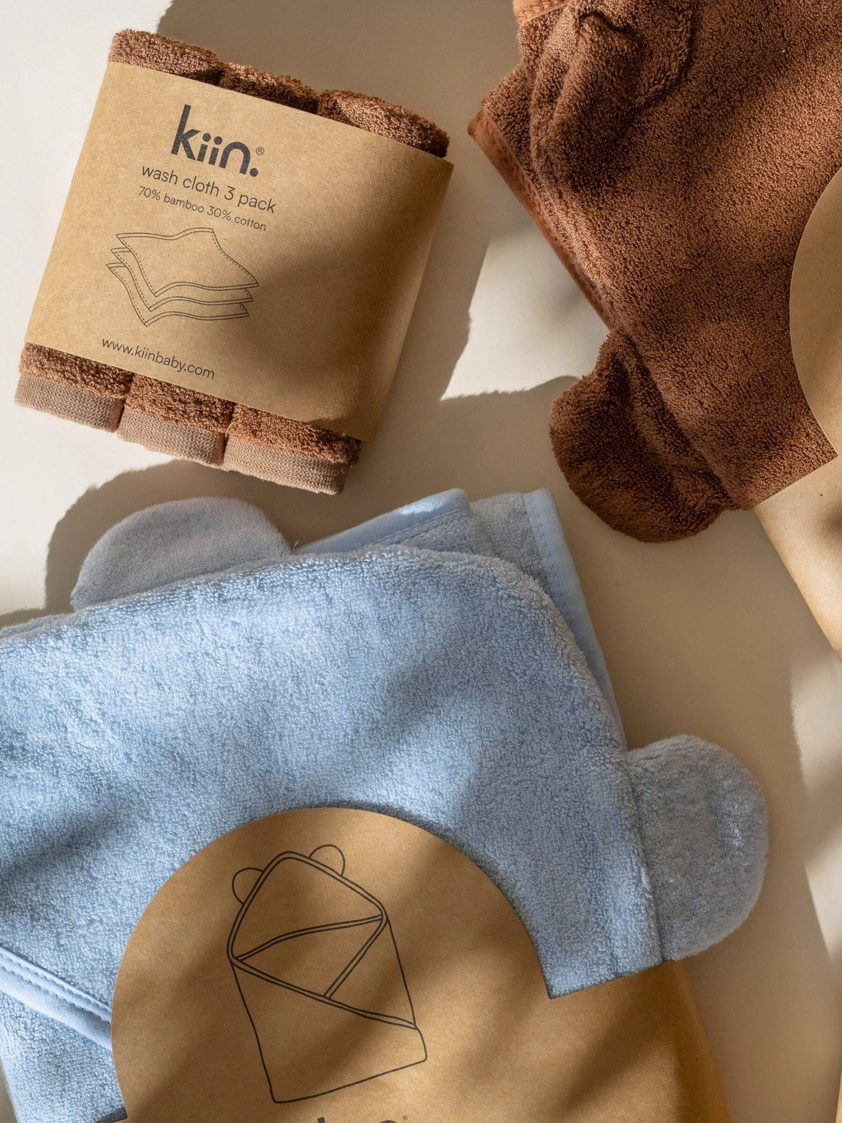 Wash Cloths 3 Pack - Chocolate Towels + Wash Cloths Kiin ®