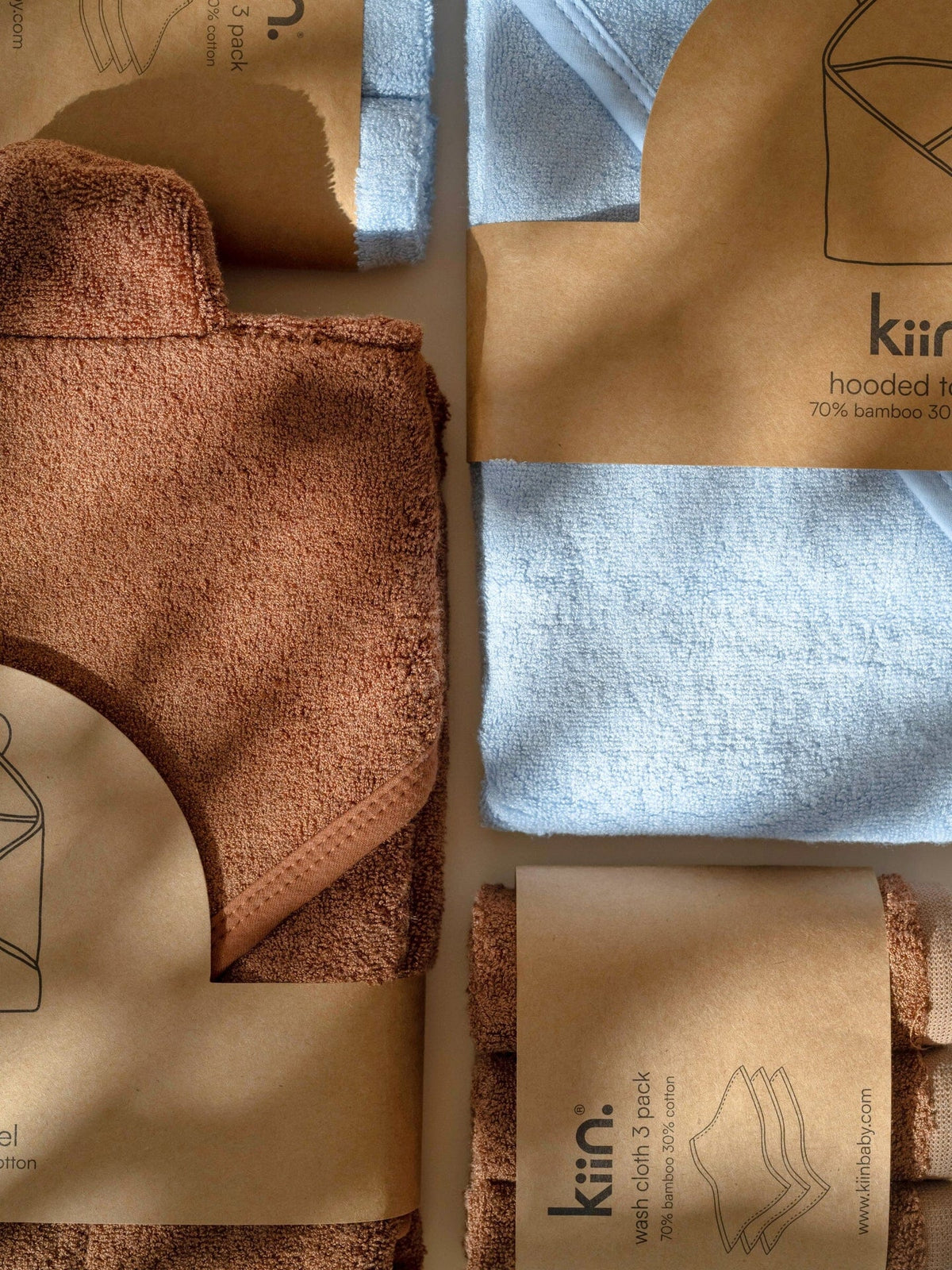 Wash Cloths 3 Pack - Chocolate Towels + Wash Cloths Kiin ®