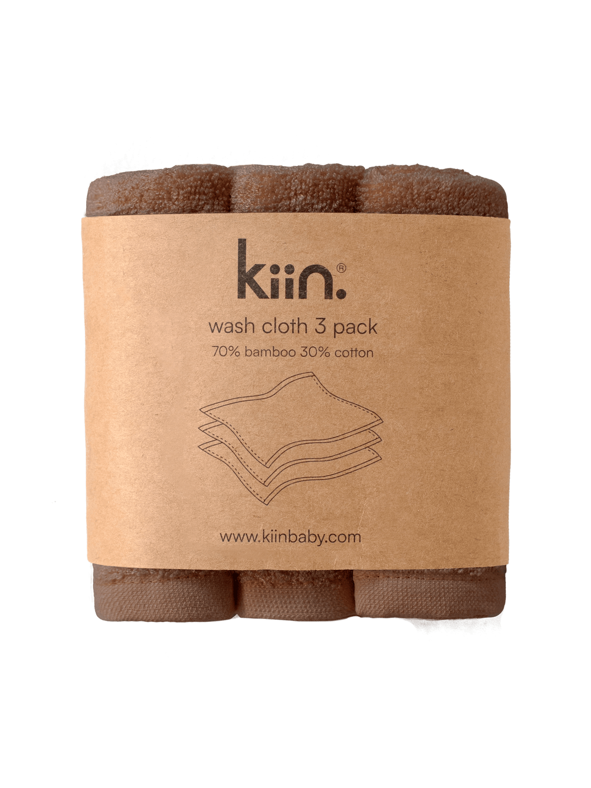 Wash Cloths 3 Pack - Chocolate Towels + Wash Cloths Kiin ®