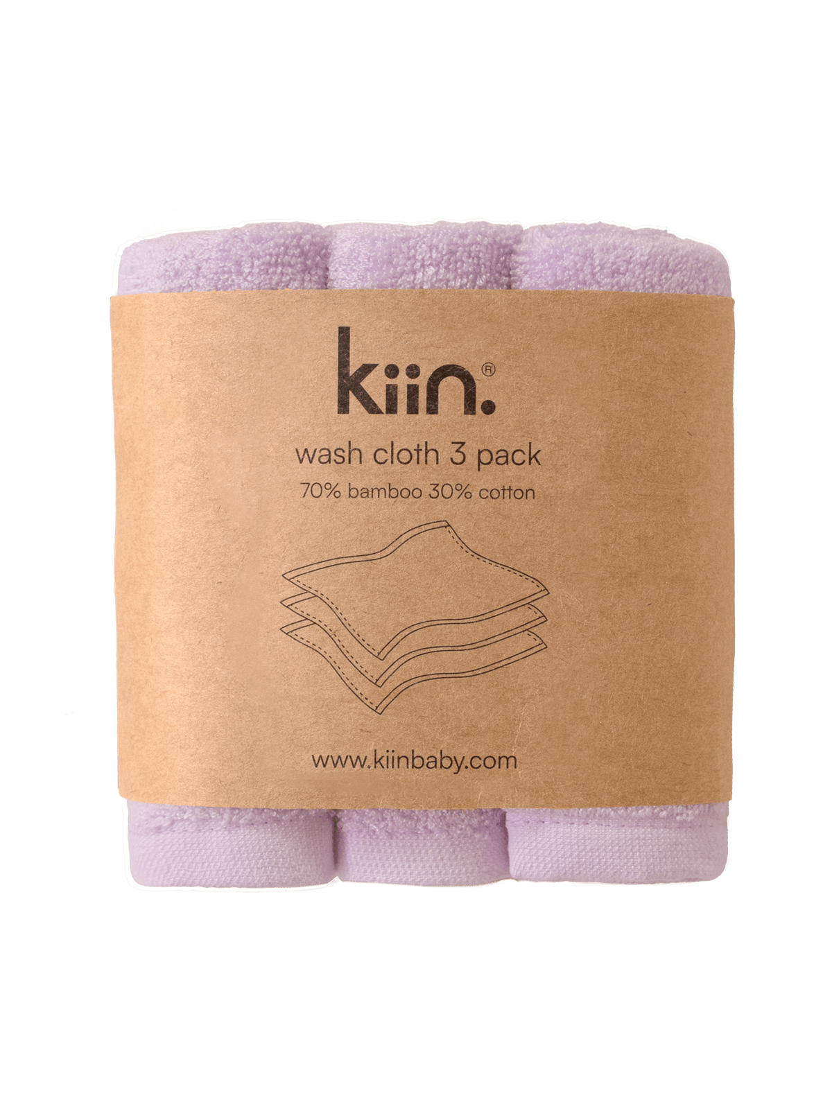 Wash Cloths 3 Pack - Lilac Towels + Wash Cloths Kiin ®