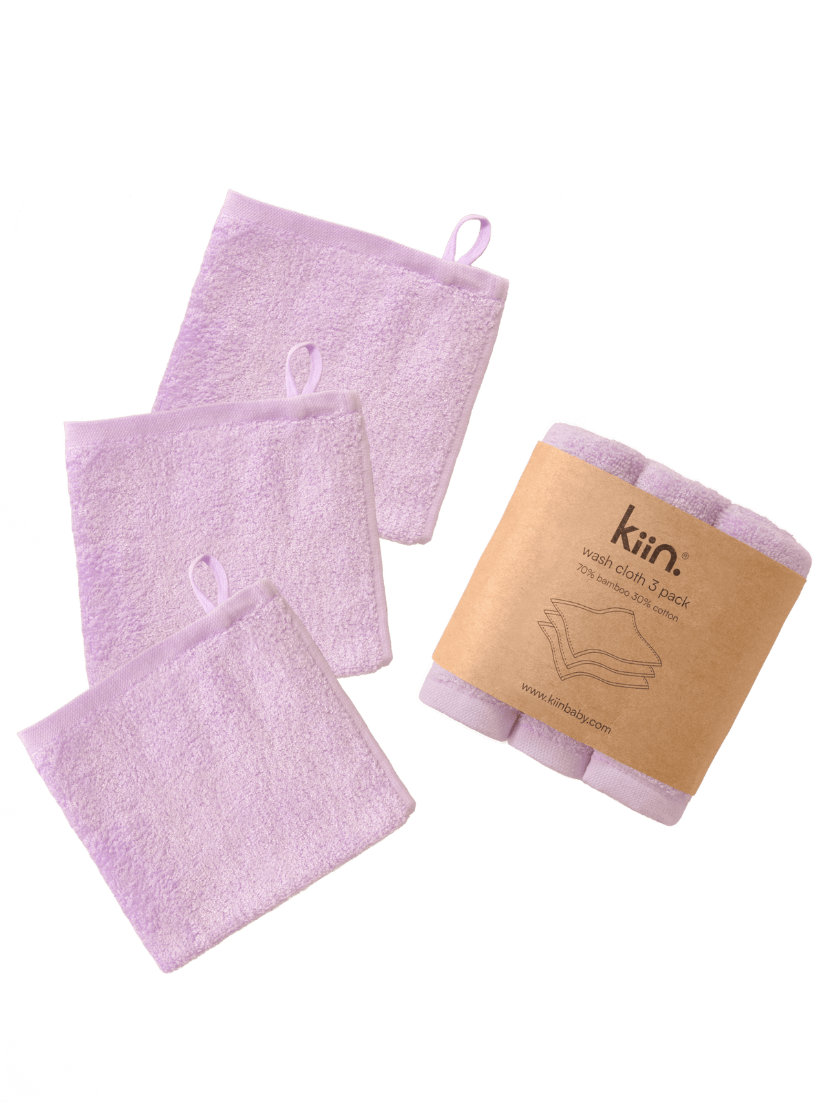 Wash Cloths 3 Pack - Lilac Towels + Wash Cloths Kiin ®