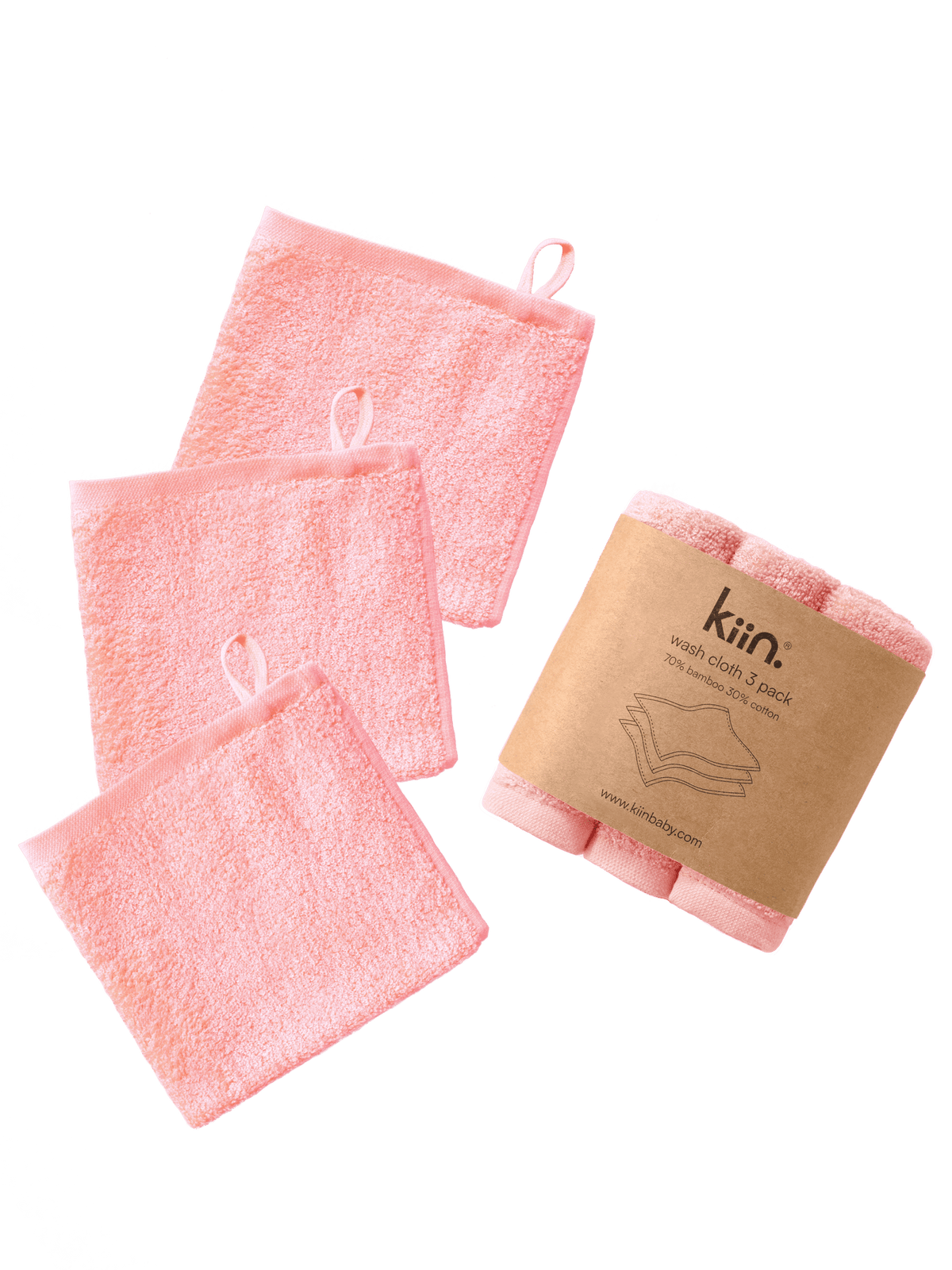 Wash Cloths 3 Pack - Peony Towels + Wash Cloths Kiin ®