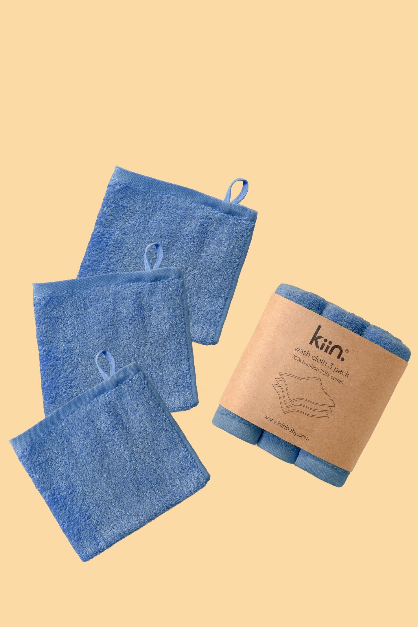 Wash Cloths 3 Pack Towels + Wash Cloths Kiin ® Blue Shadow