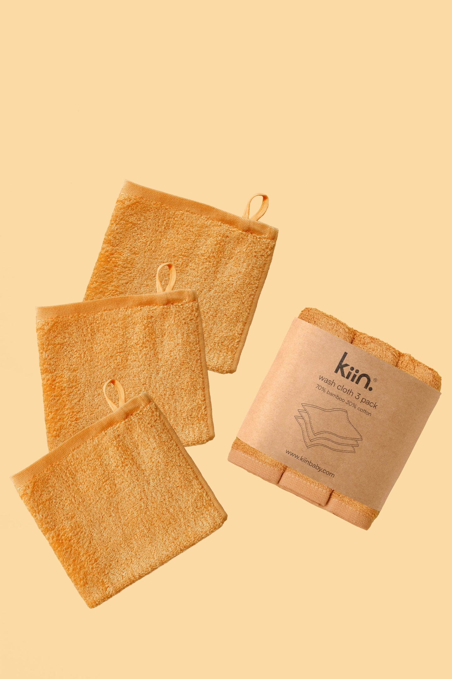 Wash Cloths 3 Pack Towels + Wash Cloths Kiin ® Caramel