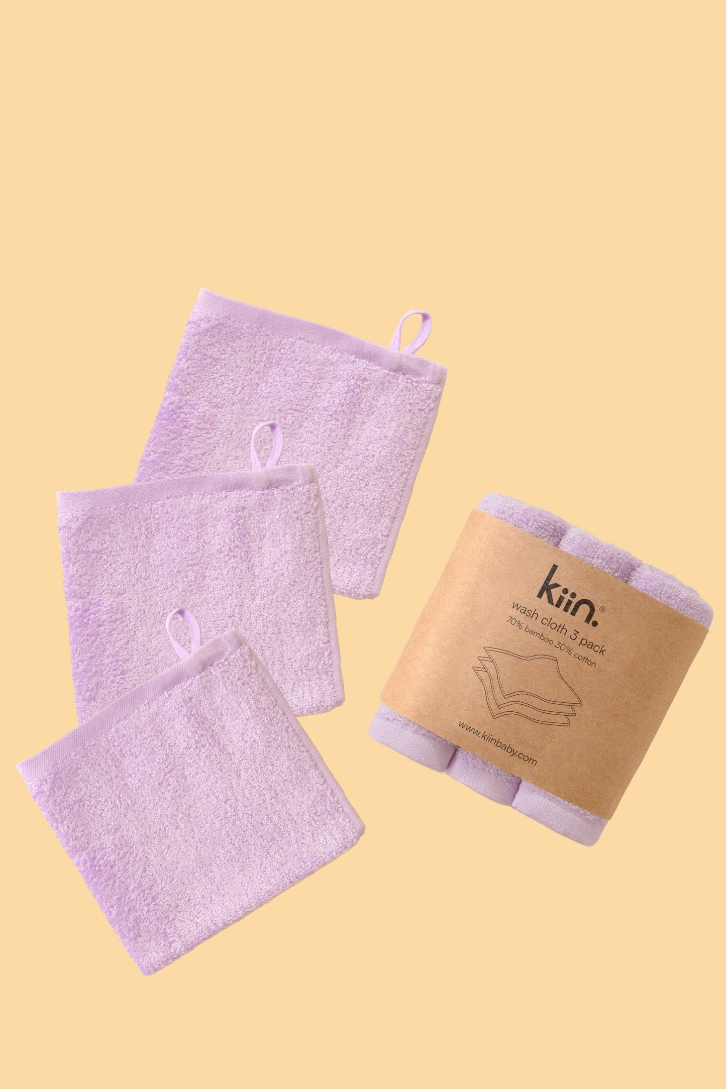 Wash Cloths 3 Pack Towels + Wash Cloths Kiin ® Lilac