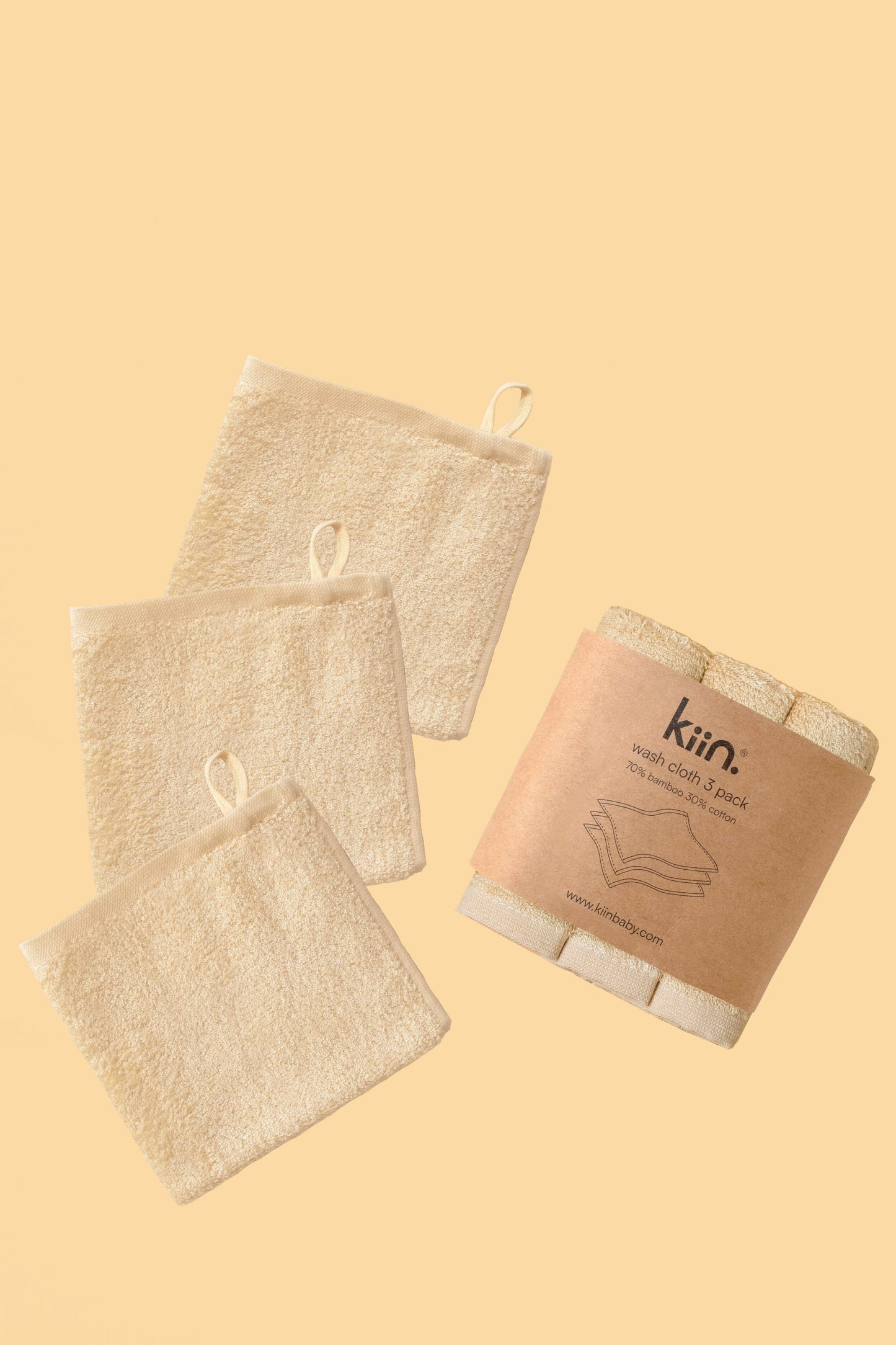 Wash Cloths 3 Pack Towels + Wash Cloths Kiin ® Oat