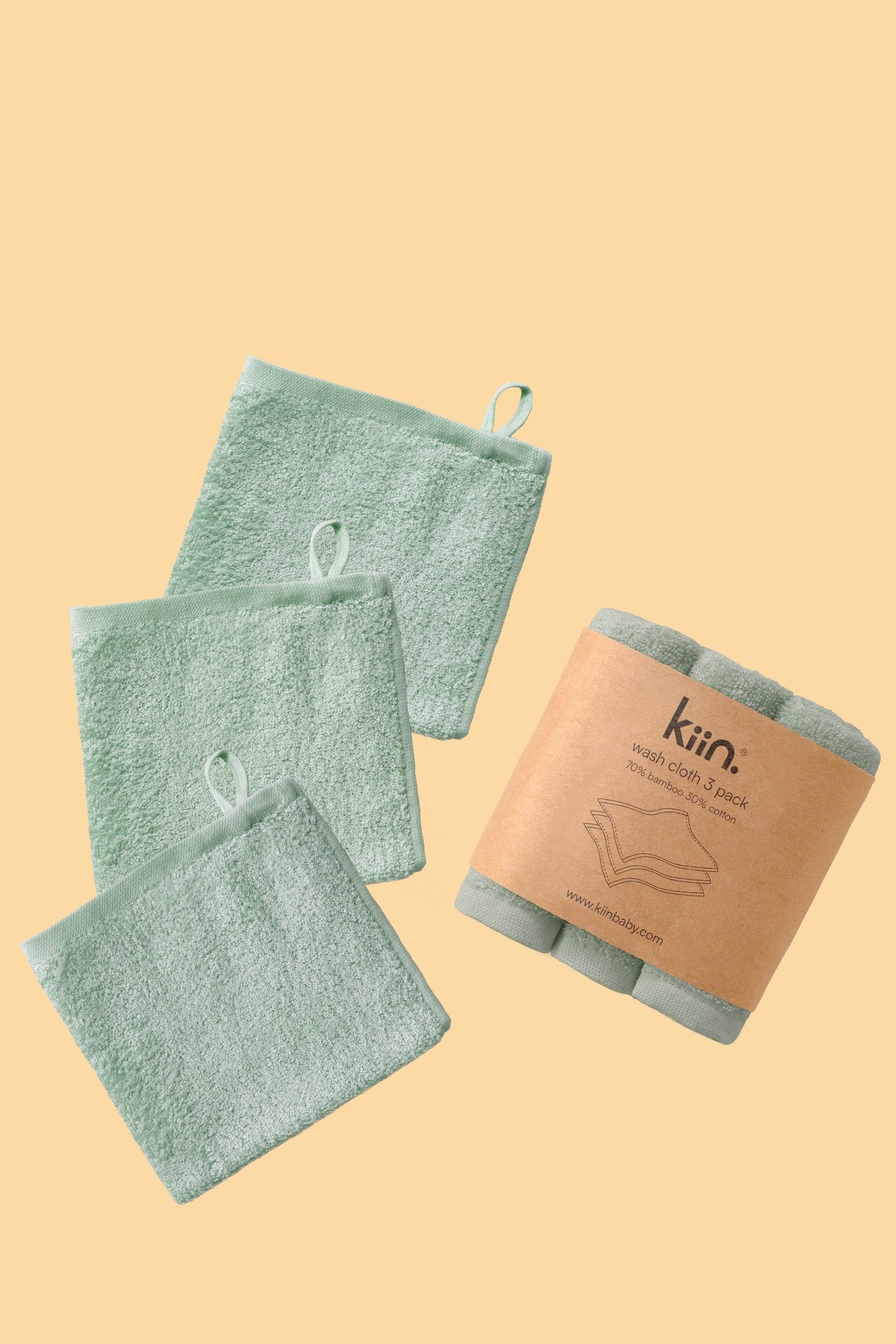 Wash Cloths 3 Pack Towels + Wash Cloths Kiin ® Sage