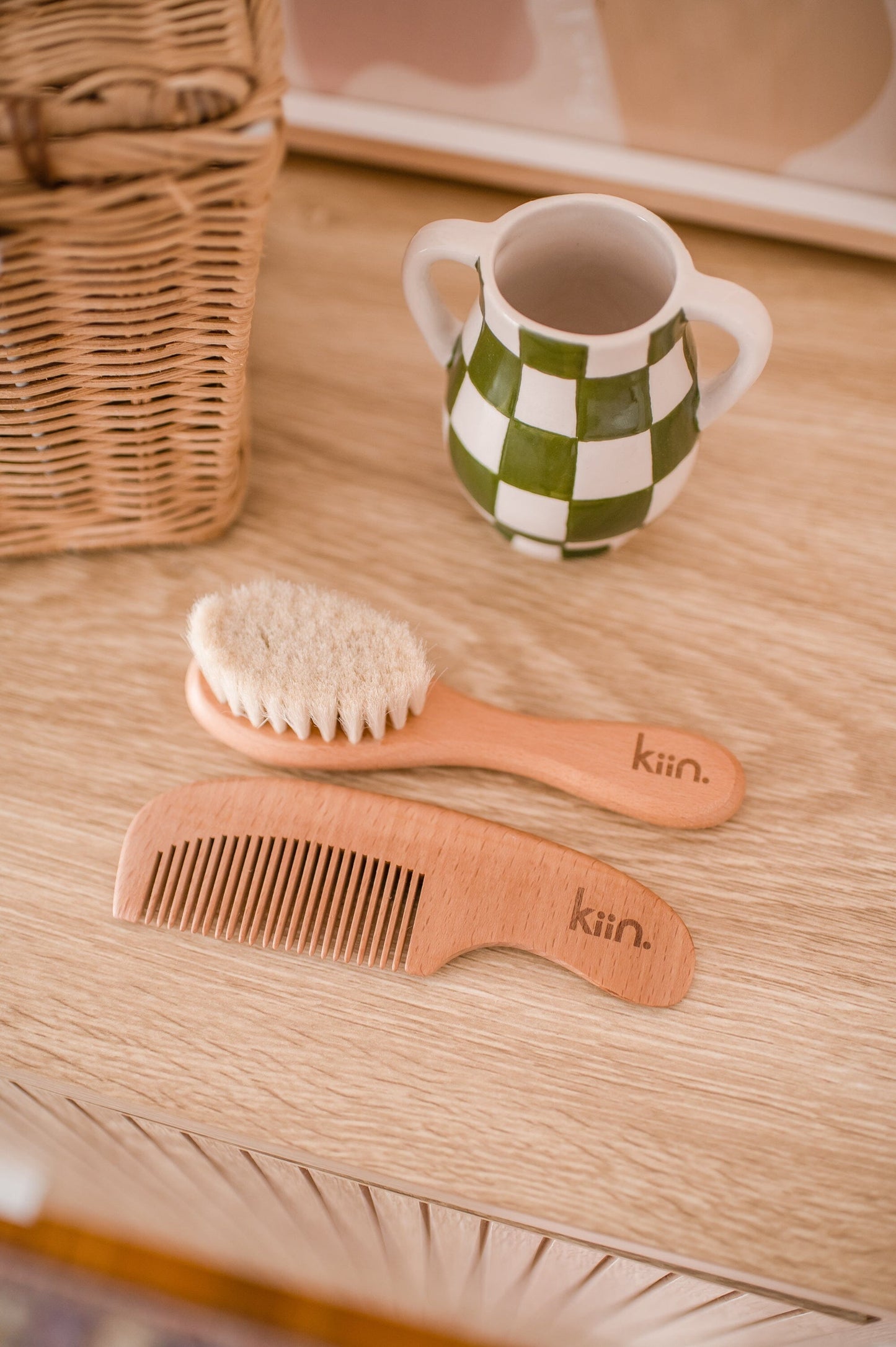 Wooden Baby Brush + Comb Set Bath Time Accessories Kiin ®