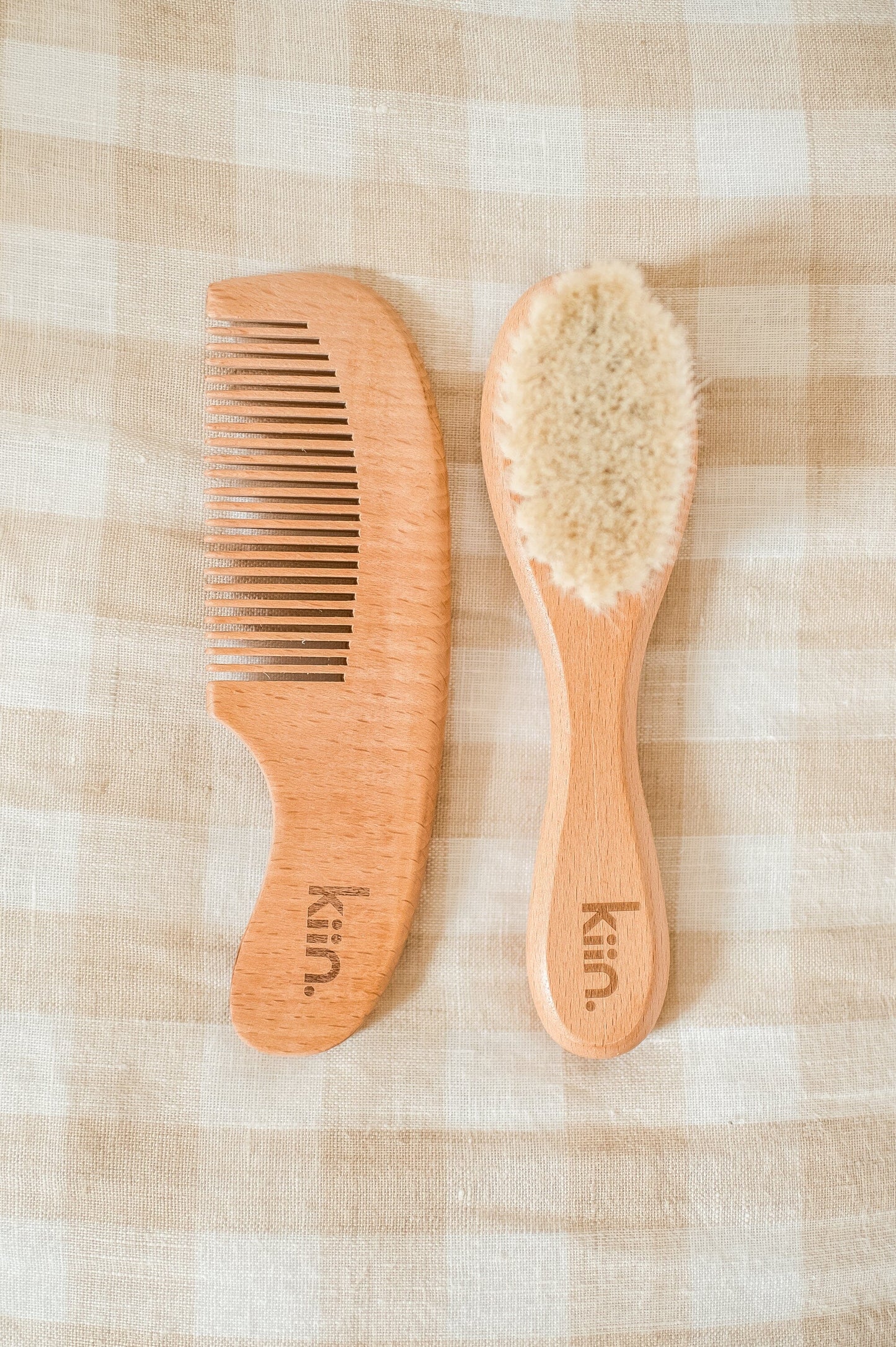 Wooden Baby Brush + Comb Set Bath Time Accessories Kiin ®
