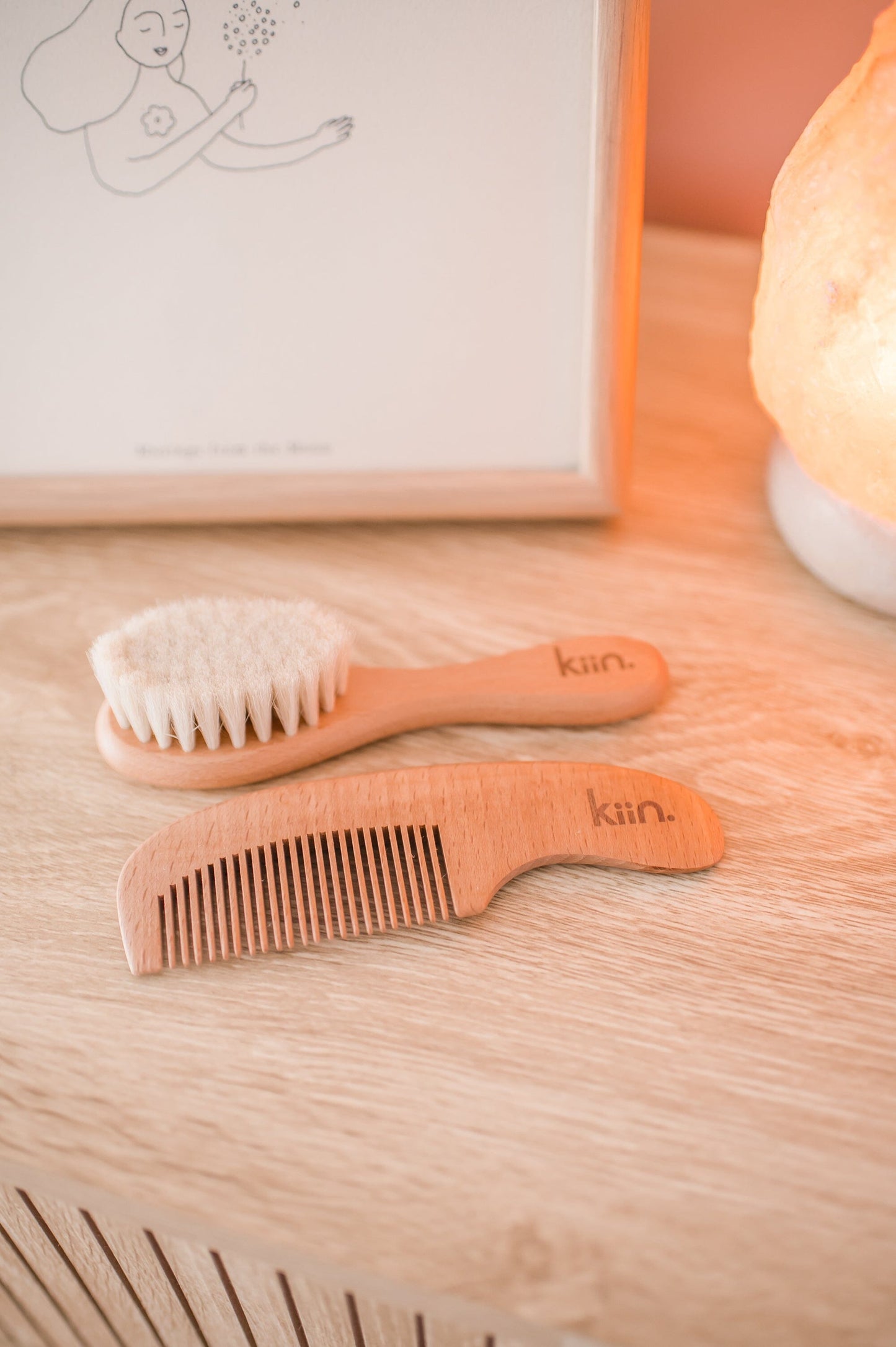 Wooden Baby Brush + Comb Set Bath Time Accessories Kiin ®