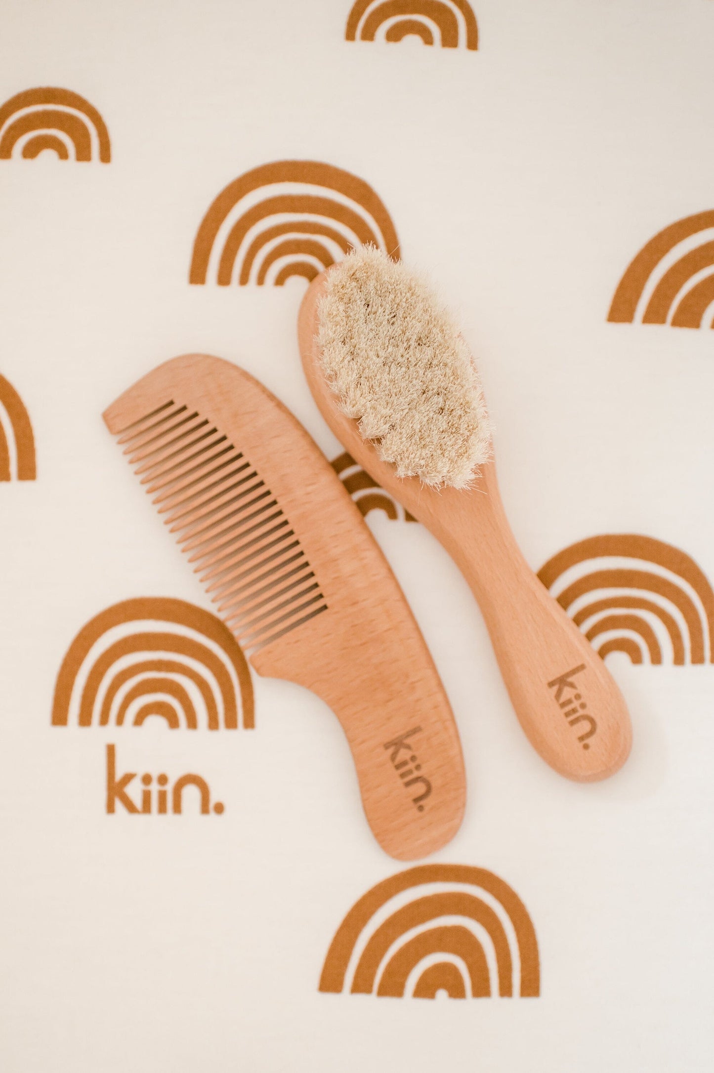 Wooden Baby Brush + Comb Set Bath Time Accessories Kiin ®