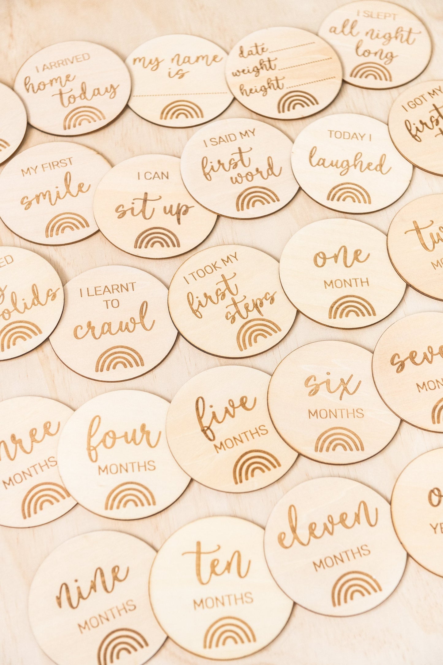 Wooden Milestone Discs Decor Kiin Baby