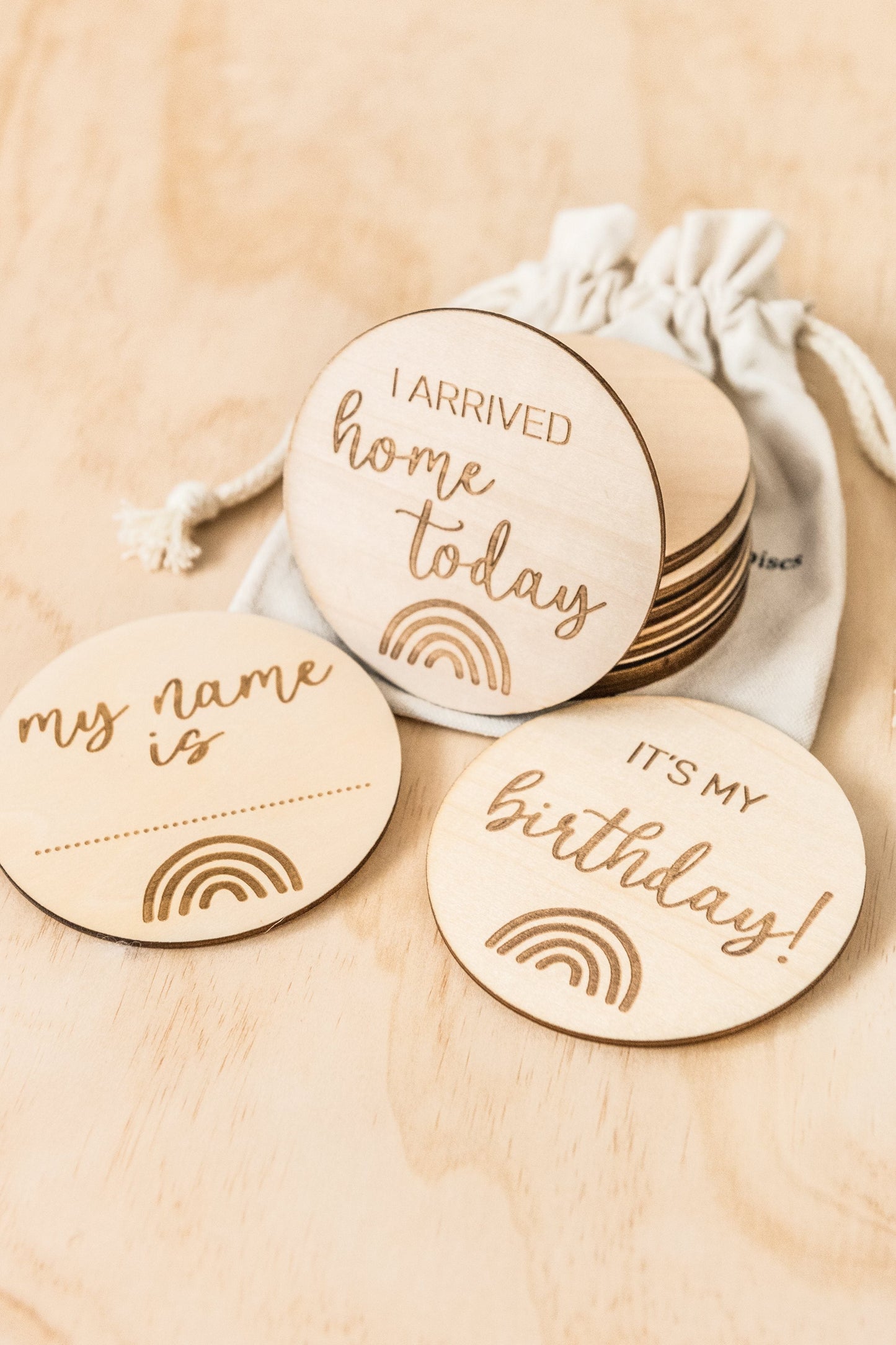 Wooden Milestone Discs Decor Kiin Baby