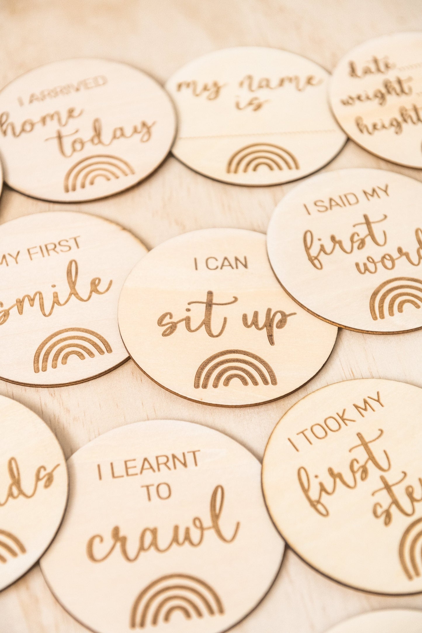 Wooden Milestone Discs Decor Kiin Baby