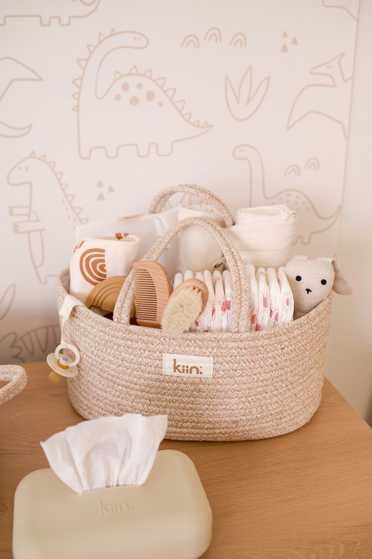 Cotton Rope Nappy Caddy Organiser