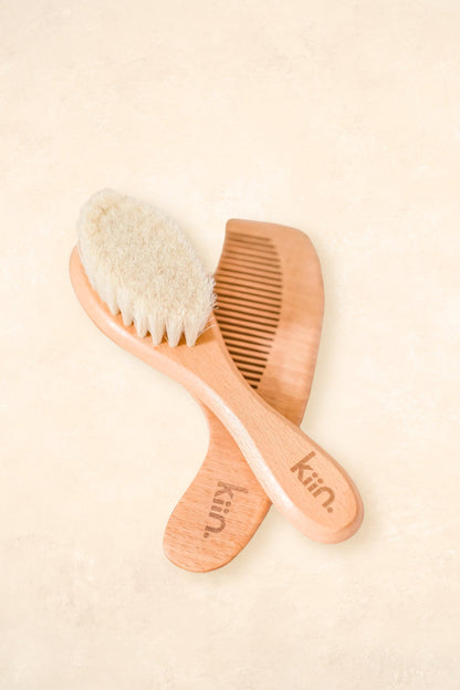 Wooden Baby Brush + Comb Set
