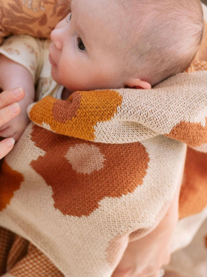 Baby Blanket Organic Cotton Knit - Bloom Blankets Kiin ® 