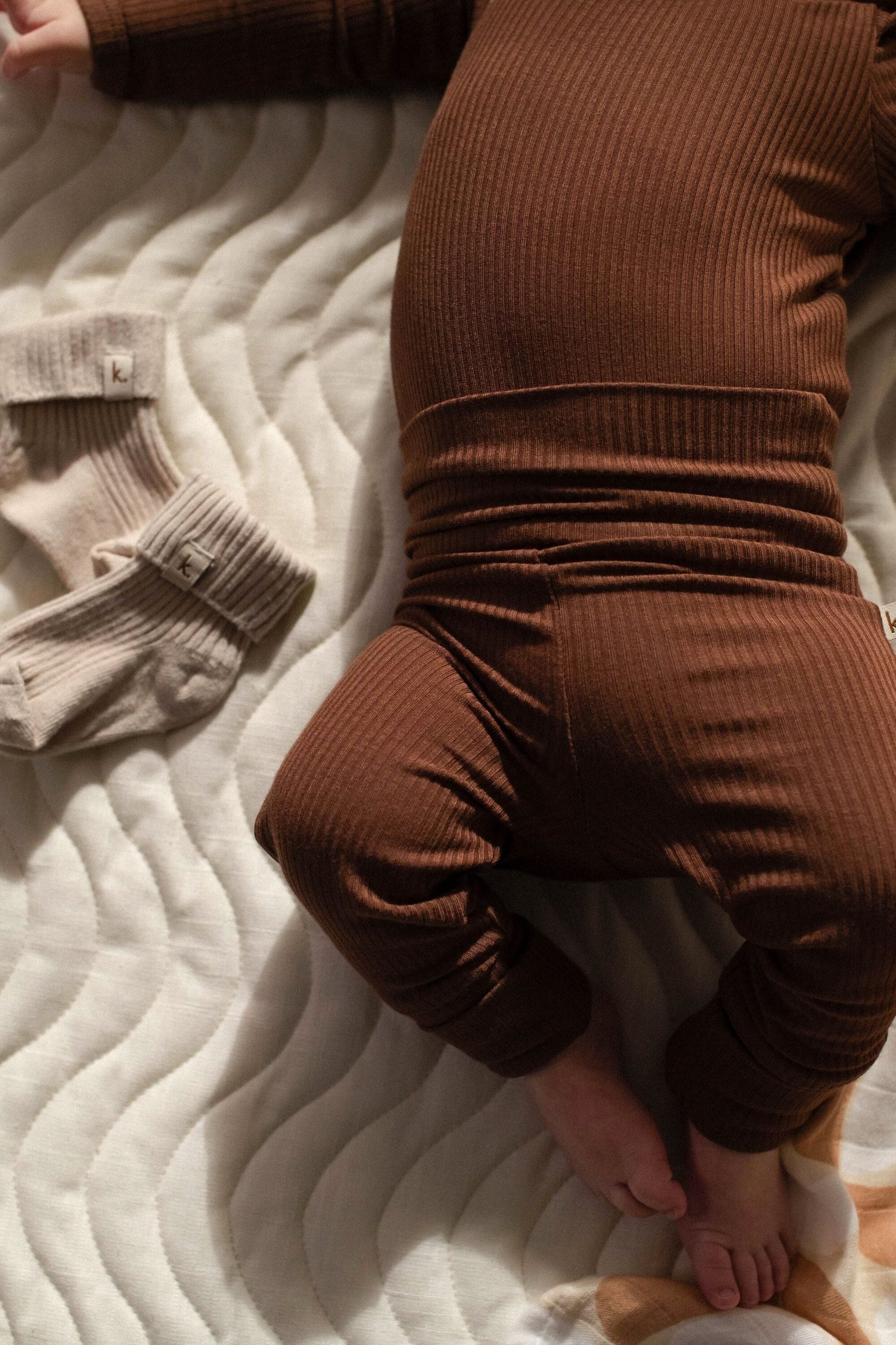 Bamboo Fold Down Leggings - Chocolate Clothing Kiin ® 