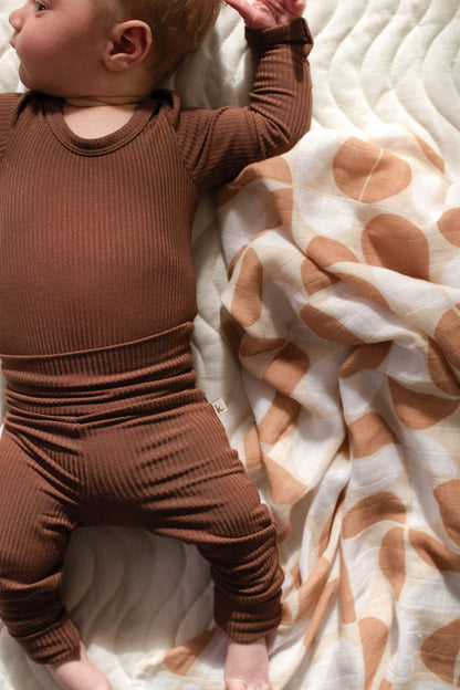 Bamboo Long Sleeve Bodysuit - Chocolate Clothing Kiin ® 