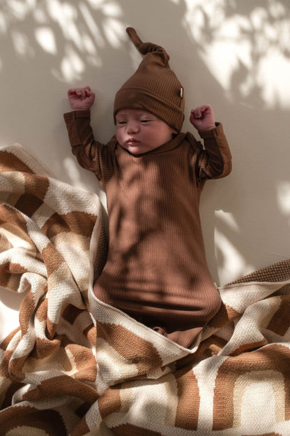 Bamboo Newborn Gown - Chocolate Clothing Kiin ® 