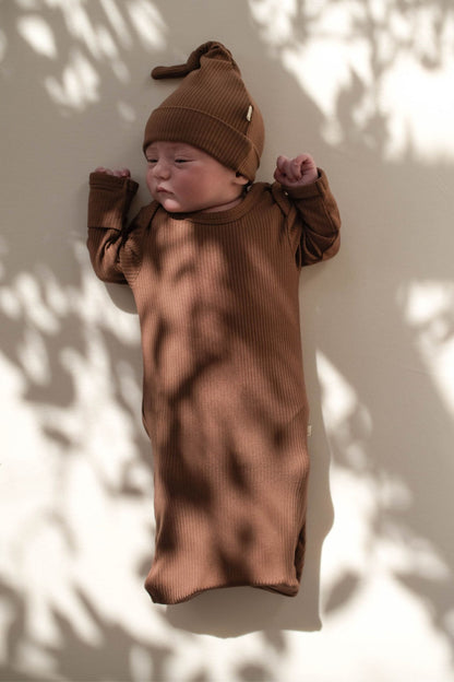 Bamboo Newborn Gown - Chocolate Clothing Kiin ® 