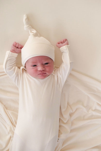 Bamboo Newborn Gown - Ivory Clothing Kiin ® 