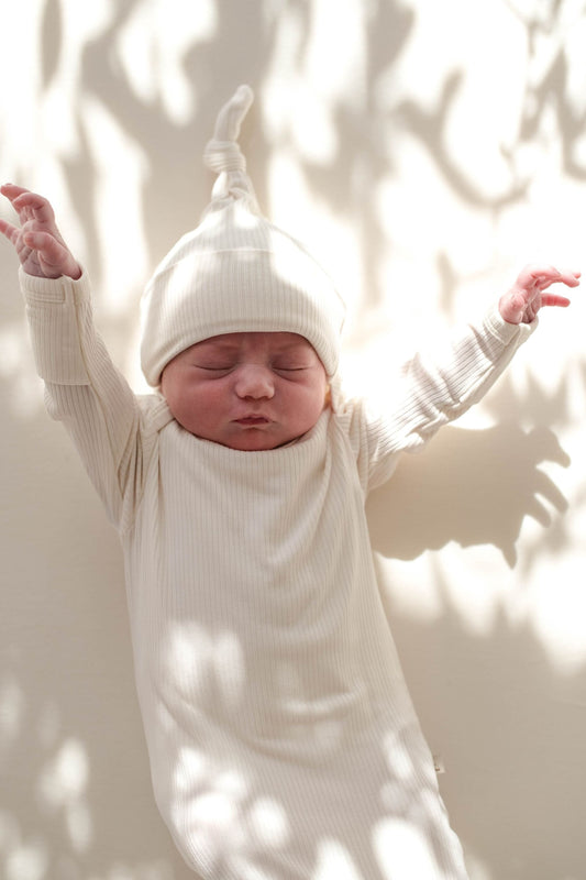 Bamboo Newborn Gown - Ivory Clothing Kiin ® 