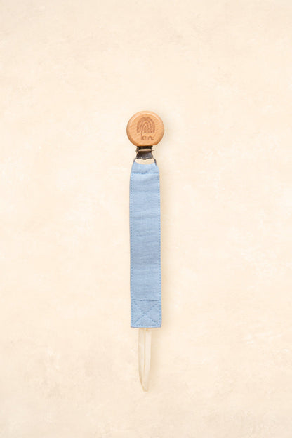 Cotton Dummy Clip Dummies + Teethers Kiin ® Pastel Sky 