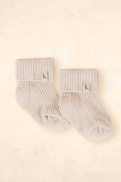 Cotton Ribbed Baby Socks Clothing Kiin ® Oat 0 - 6 Months 