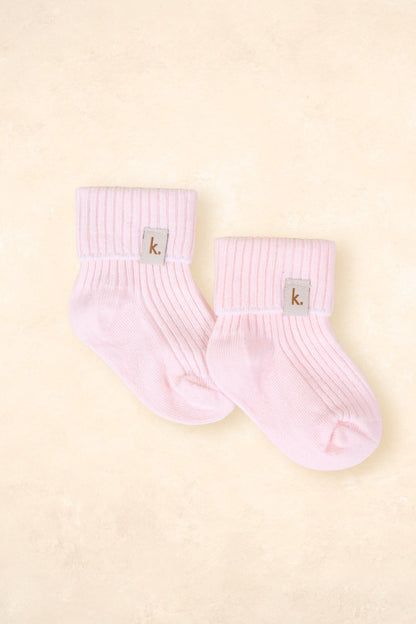 Cotton Ribbed Baby Socks Clothing Kiin ® Pink 0 - 6 Months 