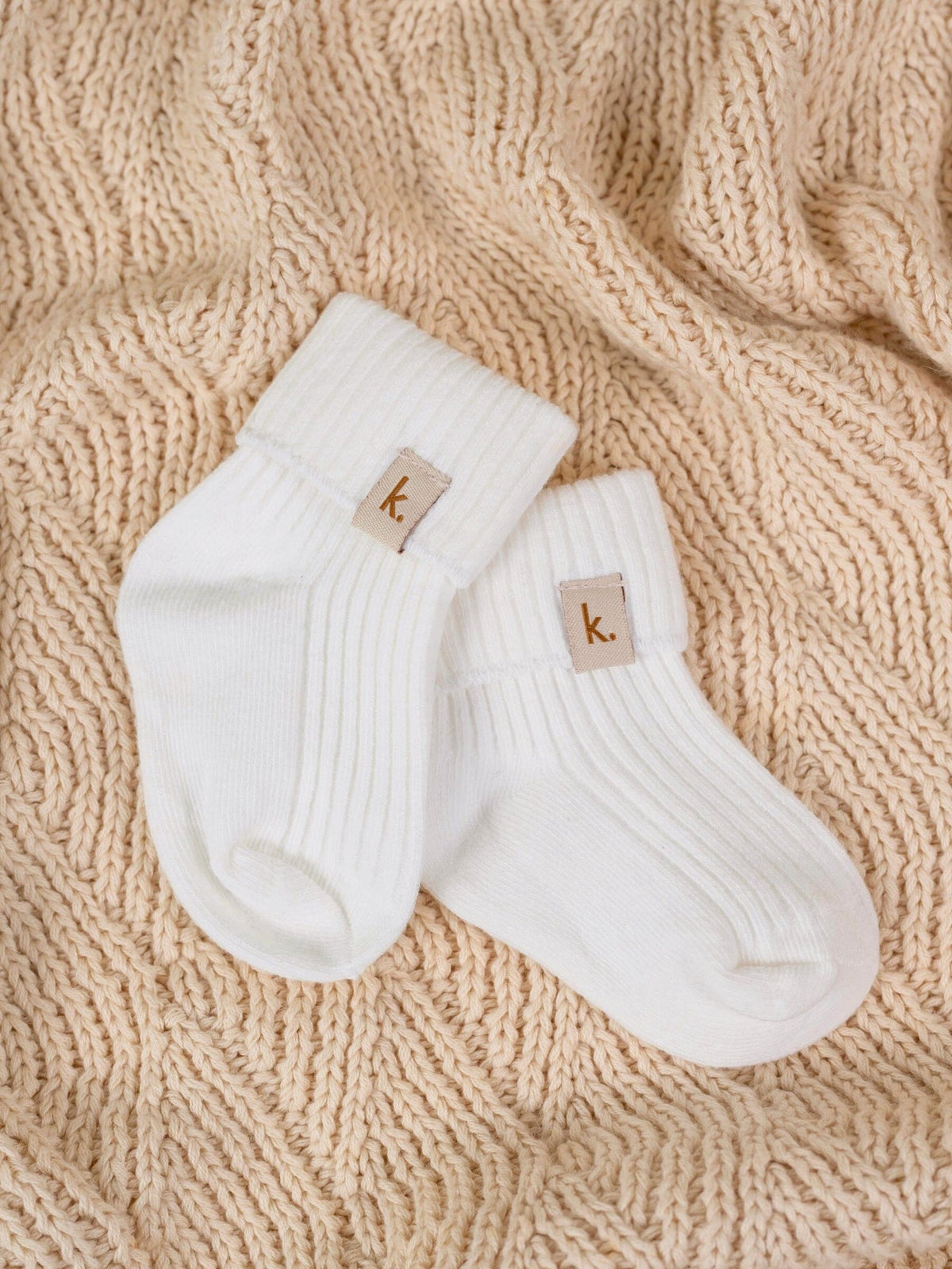 Cotton Ribbed Baby Socks - Ivory Clothing Kiin ® 