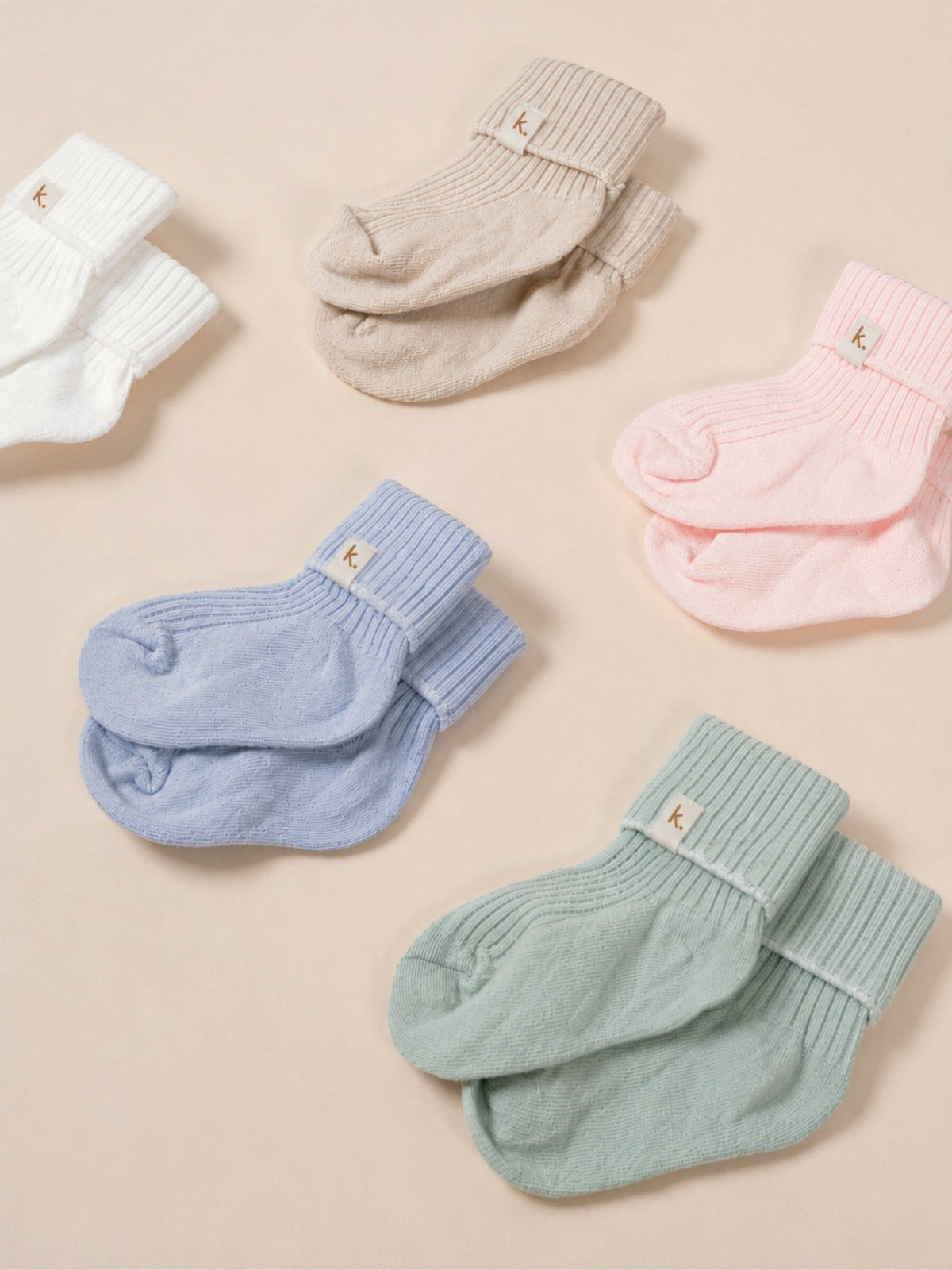 Cotton Ribbed Baby Socks - Ivory Clothing Kiin ® 