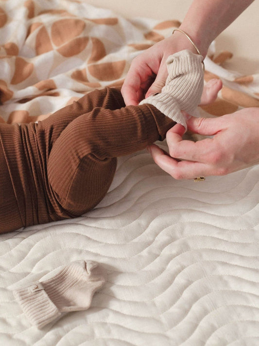 Cotton Ribbed Baby Socks - Oat Clothing Kiin ® 