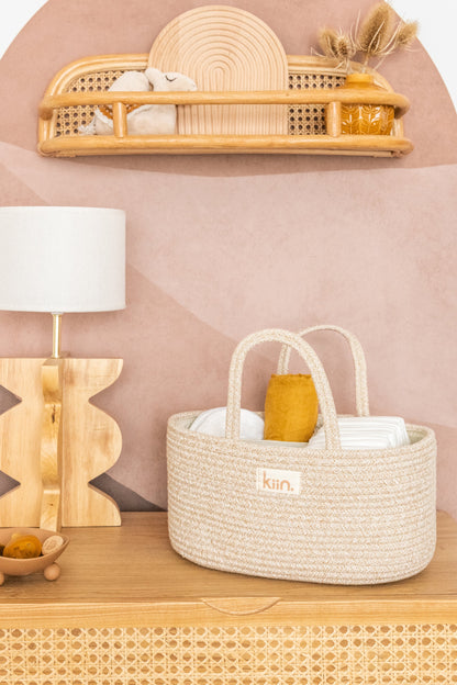 Cotton Rope Nappy Caddy Organiser Baby Baskets Kiin Baby 