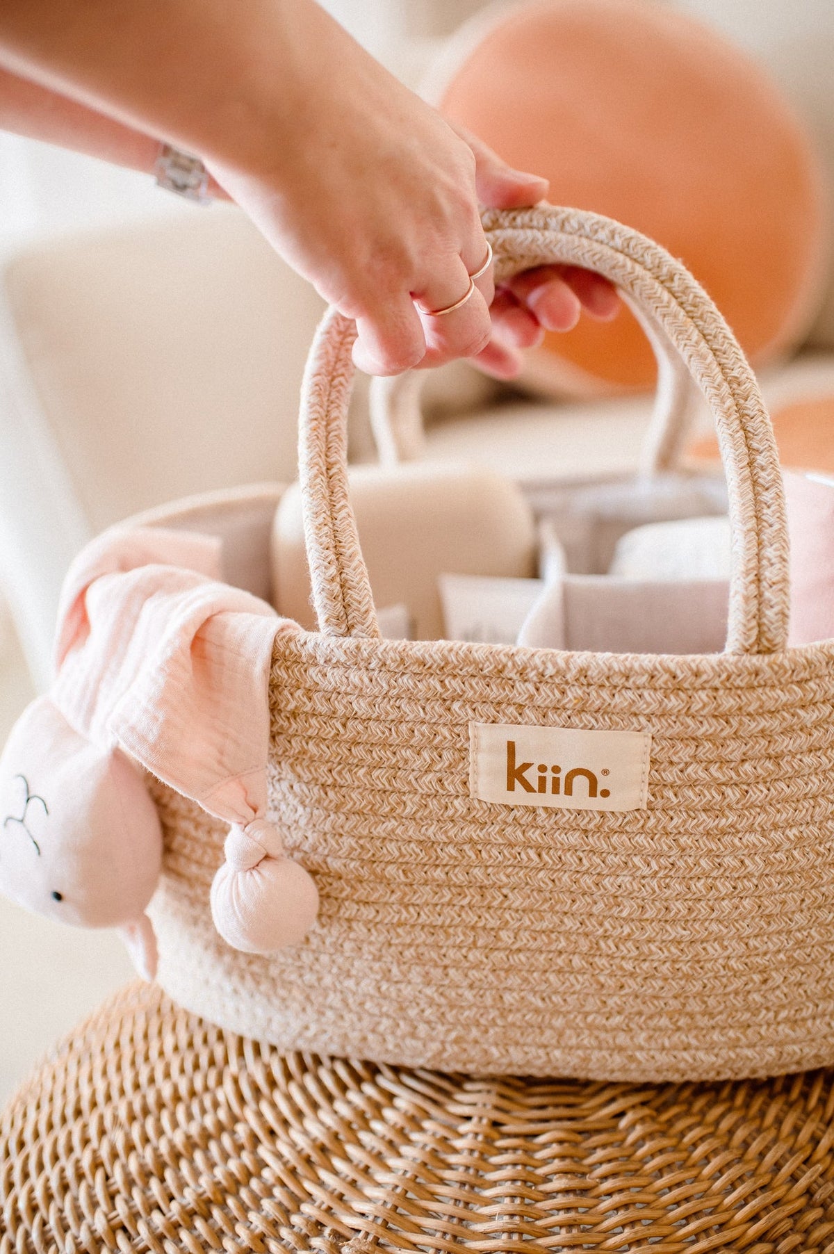 Cotton Rope Nappy Caddy Organiser Baby Baskets Kiin ® 